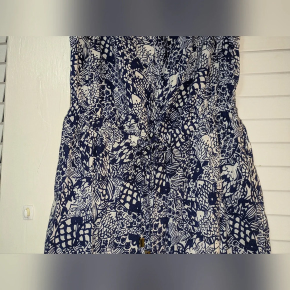 Lilly Pulitzer for Target Blue and White Strapless Jumpsuit. Size L. EUC - Picture 4 of 11